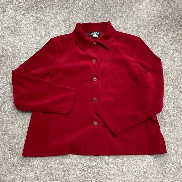 Briggs New York Shaket Shirt Jacket Womens Large Red Button Up Casual Workwear. - Picture 1 of 10